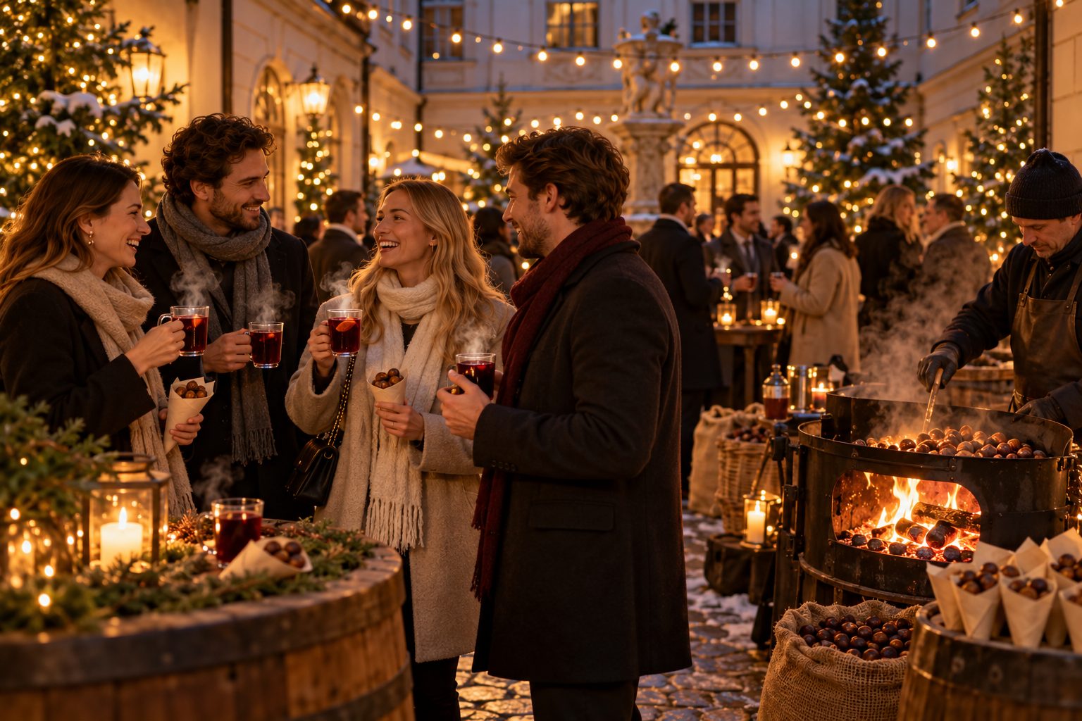 Punsch & Maroni Empfang Punsch und Maroni Empfang bei einer Weihnachtsfeier in Wien