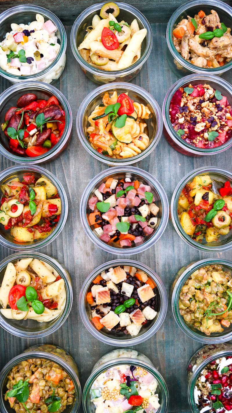 Bio-Salate im Mini-Weckglas fürs Weihnachtsbuffet