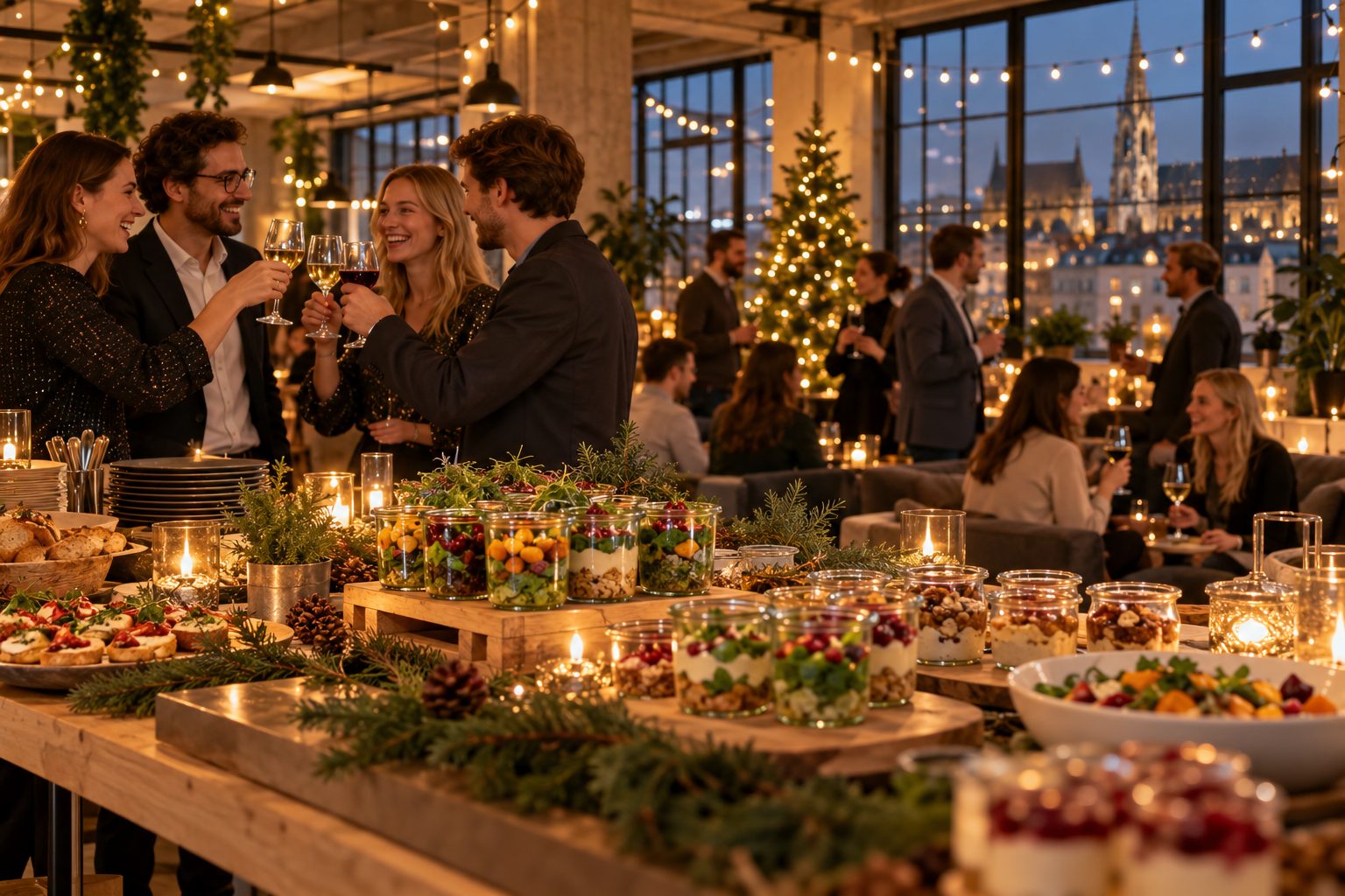 Firmenweihnachtsfeier Catering Wien Firmenweihnachtsfeier in Wien mit Bio-Buffet im Weckglas